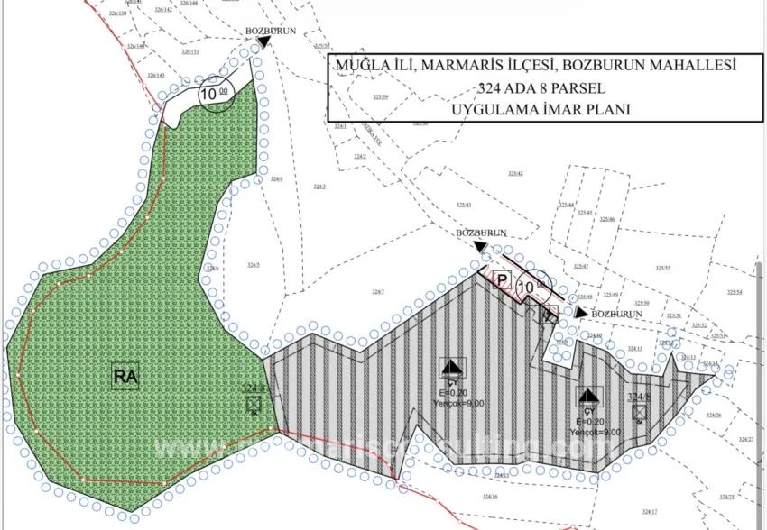Marmaris Bozburun Stadtteil In 32.000m2 Grundstück Üzerinde İsimleri alınmış Bootsanleger