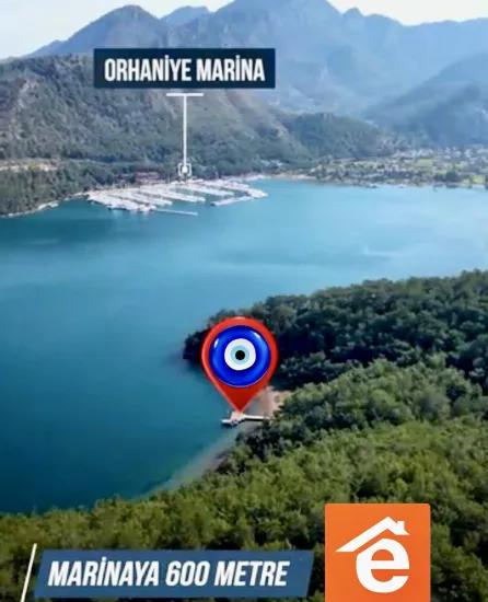 Marmaris Orhaniye Stadtteil In 6000 m2 Privater Anlegesteg vorhanden satılık Bucht