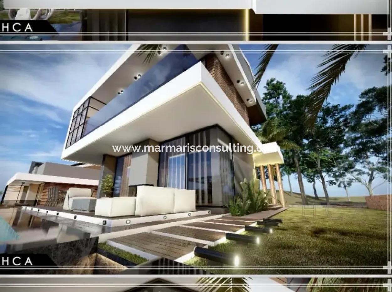 3200M2 Grundstück Mit Meerblick Zum Verkauf, Geeignet Für Den Bau Von 6 Villen In Der Bucht Von Turunc In Marmaris