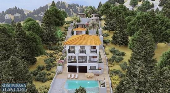In Akyaka, 8 Km Entfernt, Steht Ein 1186 M² Großes Grundstück Zum Verkauf, Auf Dem Ein Villenprojekt Mit 15 Zimmern Geplant Ist.