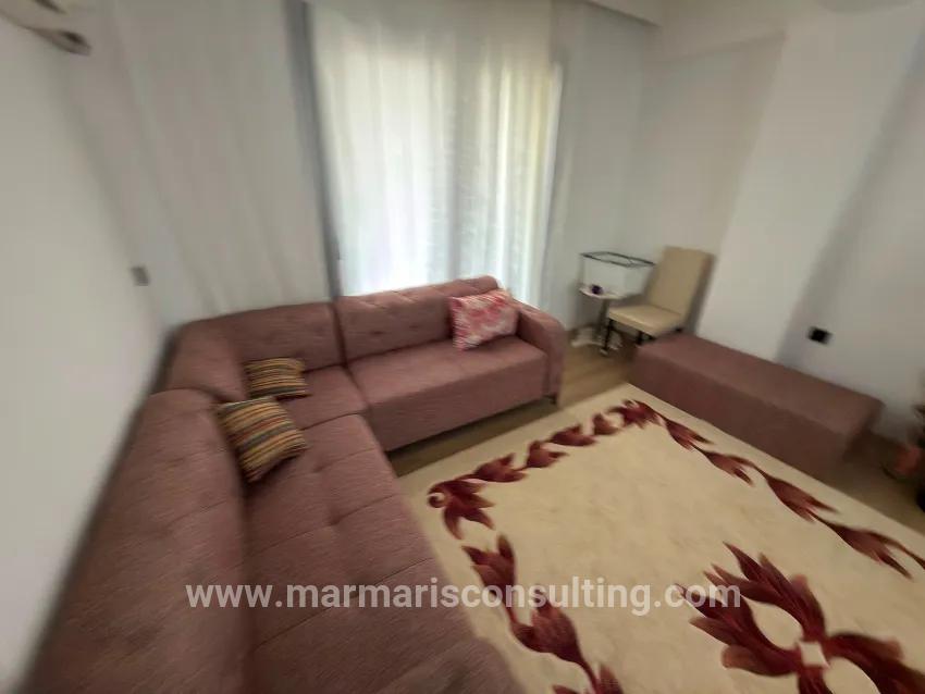 In the centre of Dalaman furnished 1+1 rental zero flat
