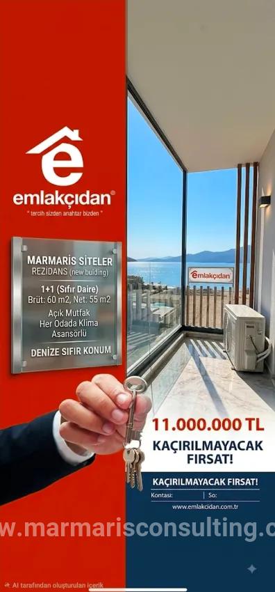 1+1 Bedroom Residence For sale in Siteler Nbh. Marmaris - 60 m²