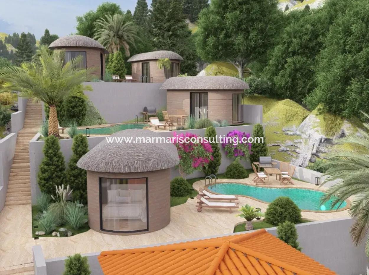 Boutique Hotel For Sale With 20 Rooms Infinity Pool With Forest View In Atakoy, 7 Km From Akyaka, Mugla