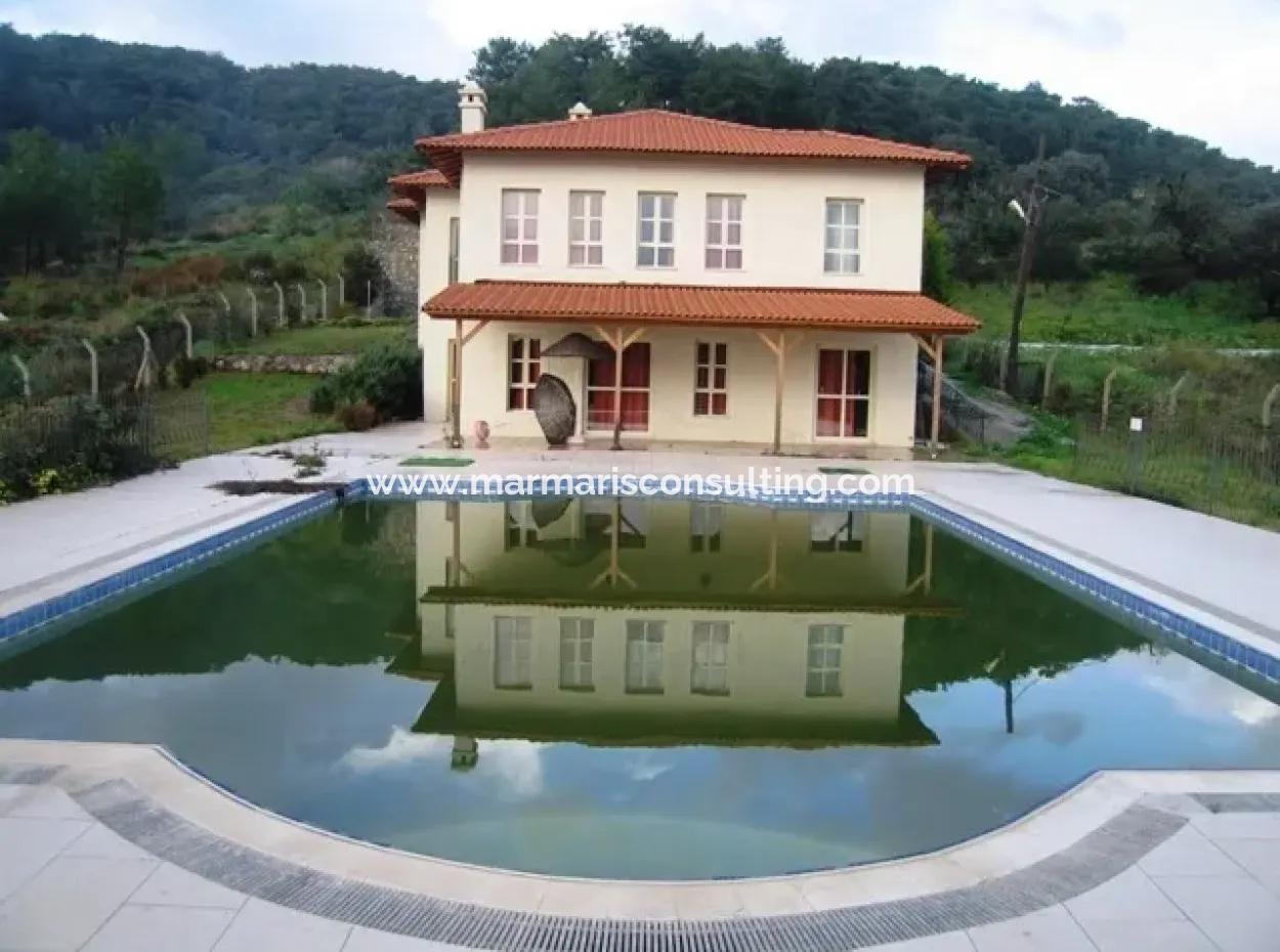 In Atakoy District, Pool, 340M2 Farmhouse With 4300M2 7 Rooms 2 Living Room