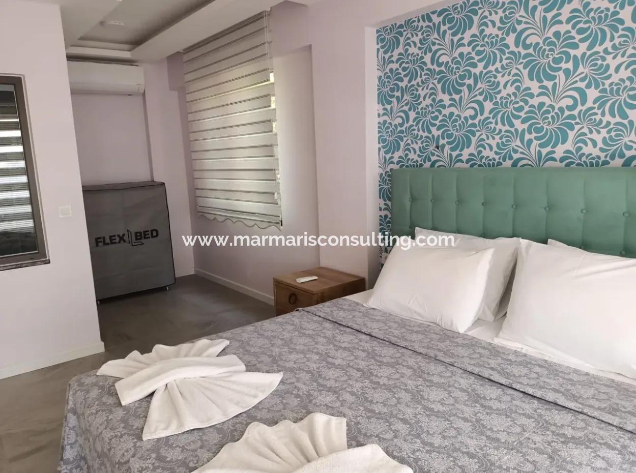 Villa For Sale In Marmaris Söğüt Village, With Magnificent Sea View, Swimming Pool, Parking, 3 Rooms, 1 Living Room, Garden, 200M2 Usage Area