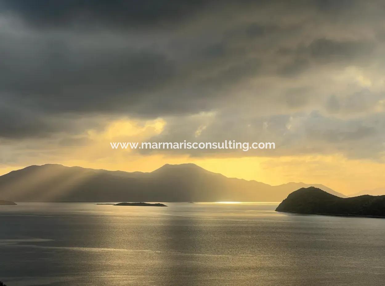 800M2 Land For Sale In Marmaris Söğüt Village With Sea View 2 Villas Zoned Or Suitable For Hotel Construction