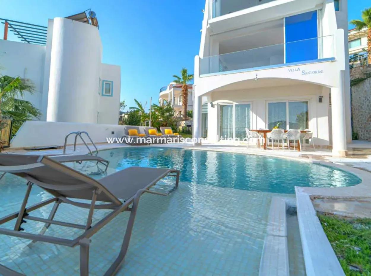 A Detached Villa For Sale With A Magnificent Sea View Swimming Pool In Kalkan Is A Custom-Made Villa