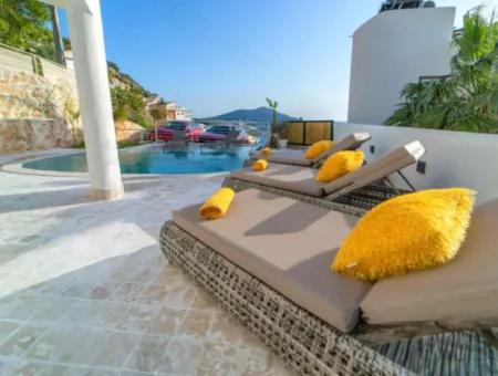 A Detached Villa For Sale With A Magnificent Sea View Swimming Pool In Kalkan Is A Custom-Made Villa