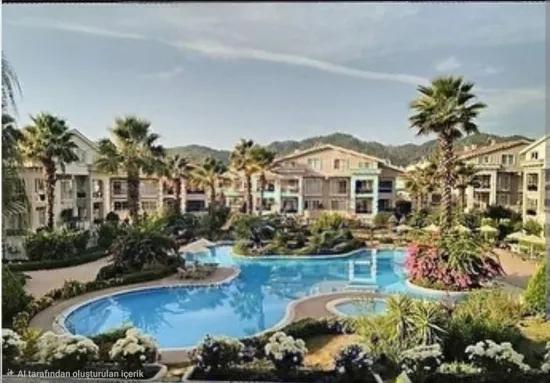 Marmaris мечеть Avlu район в комплексе с бассейном роскошный 3+1 для аренды меблированный мансардный дуплекс