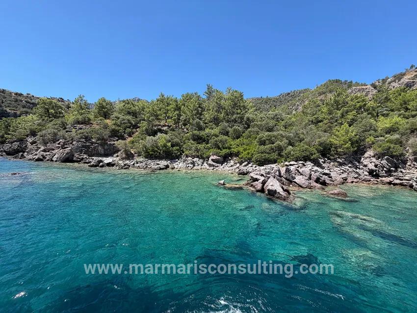 Marmaris Turunç koyunda denize sıfır 4700 m2 kontrollü kullanım alanı