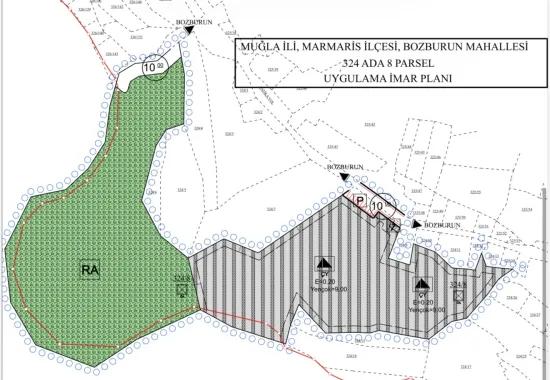 Marmaris Bozburun mahallesinde 32.000m2 arsa Üzerinde İsimleri alınmış yat Çekek yeri
