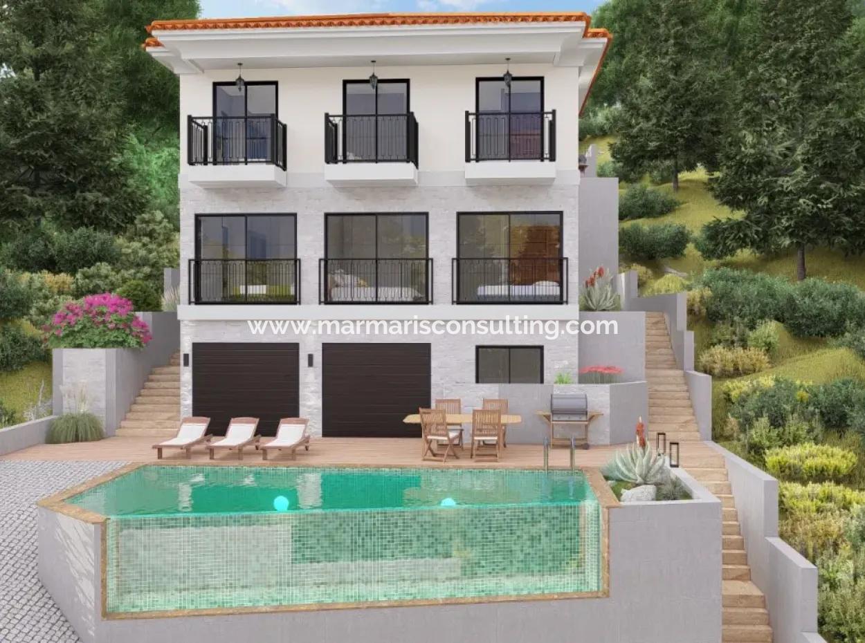 Muğla Akyaka,Ya 7 Km Mesafede Ataköy Mevkisinde Orman Manzaralı 20 Odalı Sonsuzluk Havuzu Mevcut Satılık Butik Otel